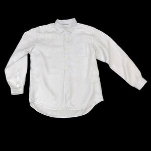 Tommy Bahama Shirt Mens Large Blue Relax Linen Button Up Long Sleeve